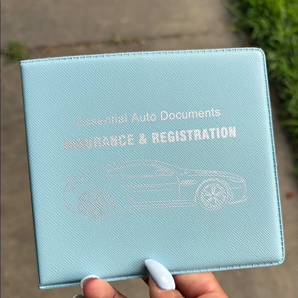 Brand New Blue Auto Document Holder
